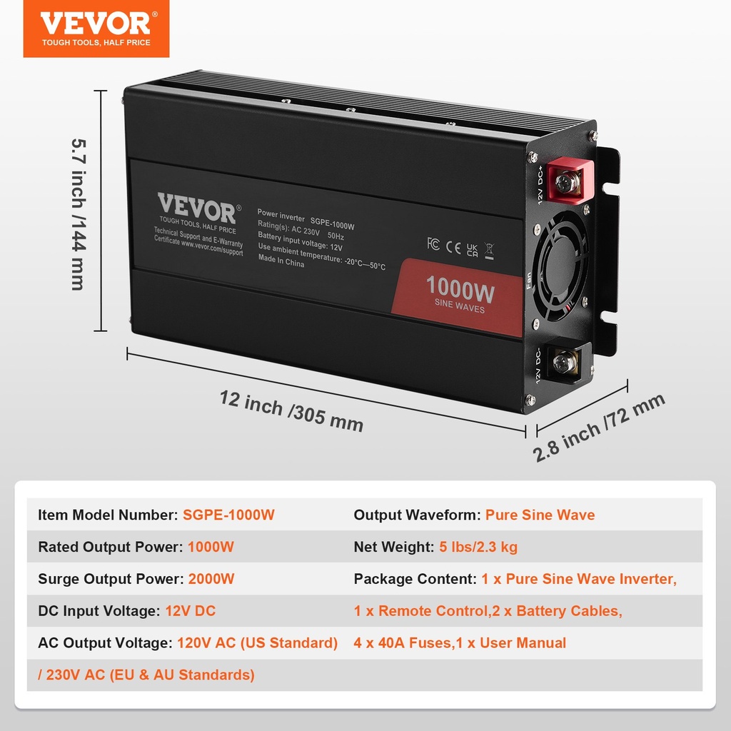 VEVOR SGPE-1000W снимка 7