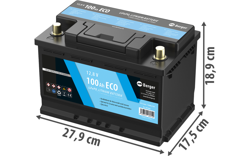 Berger LiFePO4 100 Ah Eco - детайл 1