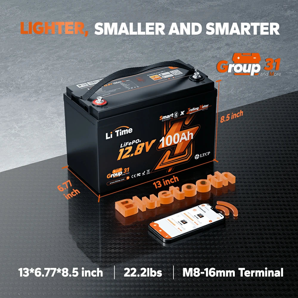 LiTime 12V 100Ah TM Bluetooth EN image 2