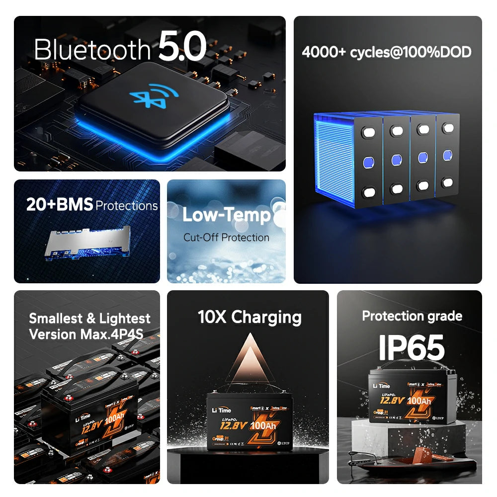 LiTime 12V 100Ah TM Bluetooth EN image 3