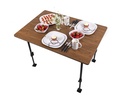 Campingtisch TJÖRN 80 - 80x60x51/71cm, schwarzes Aluminiumgestell