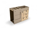 Кухненски модул Moon Kitchen Solid Model 2, RAL 9001, HPL фронтове, без чекмедже над хладилника