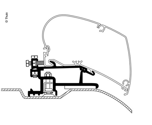 Flat adapter Omnistor 6002/6900 for Fiat Ducato and similar from 2007