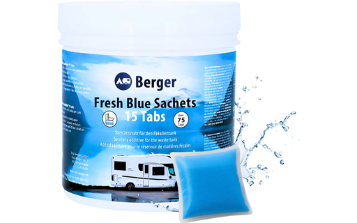 Санитарни сашета Berger Fresh Blue за фекален резервоар, 15 бр.