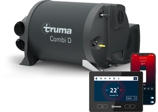 Дизелово-електрически отоплител Truma Combi D 4 E 230 V с 10 l бойлер и iNet X Panel 2, 4000 W